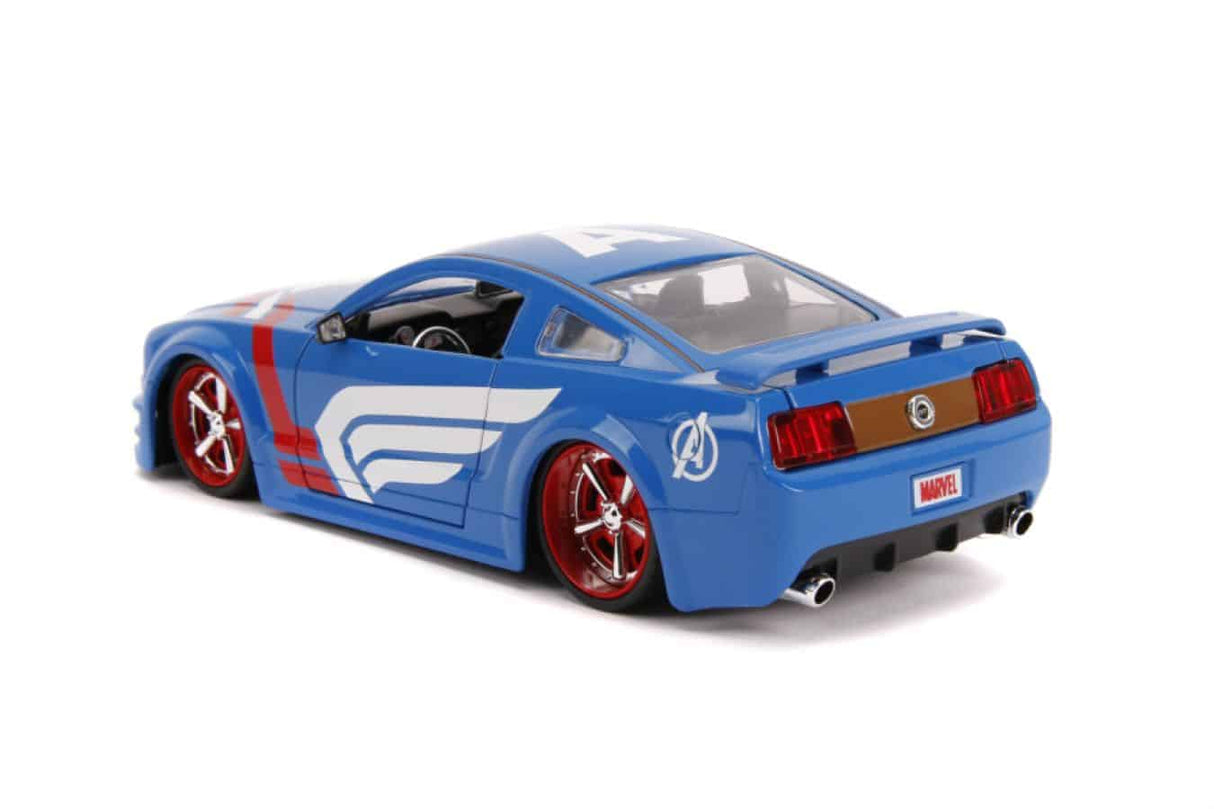Jada - 1:24 Scale - Captain America - 2006 Ford Mustang GT Hollywood Ride Diecast Model Replica
