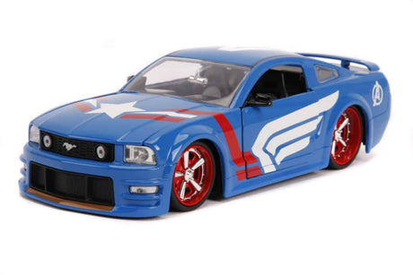 Jada - 1:24 Scale - Captain America - 2006 Ford Mustang GT Hollywood Ride Diecast Model Replica