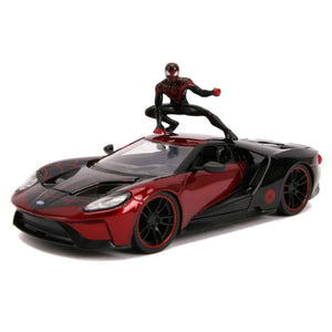 Jada JAD31190 - 1/24 Scale Marvel Comics Spider Man Miles Morales 2017 Ford Hollywood Ride Diecast Model Replica