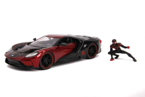 Jada JAD31190 - 1/24 Scale Marvel Comics Spider Man Miles Morales 2017 Ford Hollywood Ride Diecast Model Replica