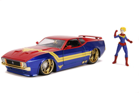 Jada JAD31193 - 1/24 Scale Marvel Comics - Captain Marvel 1973 Ford Mustang Mach 1 Hollywood Ride