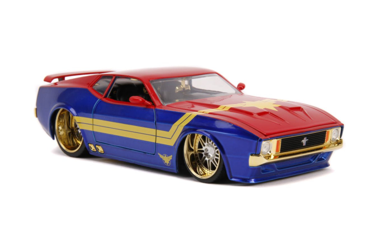 Jada JAD31193 - 1/24 Scale Marvel Comics - Captain Marvel 1973 Ford Mustang Mach 1 Hollywood Ride