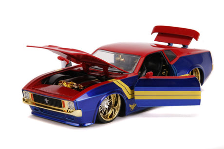 Jada JAD31193 - 1/24 Scale Marvel Comics - Captain Marvel 1973 Ford Mustang Mach 1 Hollywood Ride