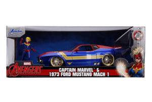 Jada JAD31193 - 1/24 Scale Marvel Comics - Captain Marvel 1973 Ford Mustang Mach 1 Hollywood Ride