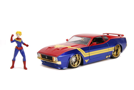 Jada JAD31193 - 1/24 Scale Marvel Comics - Captain Marvel 1973 Ford Mustang Mach 1 Hollywood Ride