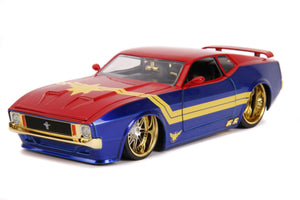 Jada JAD31193 - 1/24 Scale Marvel Comics - Captain Marvel 1973 Ford Mustang Mach 1 Hollywood Ride