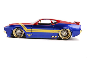 Jada JAD31193 - 1/24 Scale Marvel Comics - Captain Marvel 1973 Ford Mustang Mach 1 Hollywood Ride