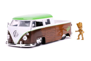 Jada Toys - Guardians of the Galaxy: Vol. 2 - 1962 Volkswagon Bus with Groot 1:24 Scale Hollywood Ride Diecast Model Replica