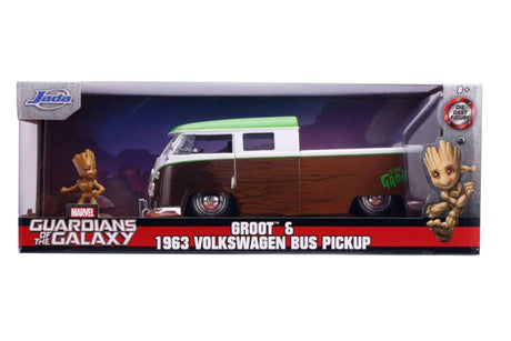 Jada Toys - Guardians of the Galaxy: Vol. 2 - 1962 Volkswagon Bus with Groot 1:24 Scale Hollywood Ride Diecast Model Replica