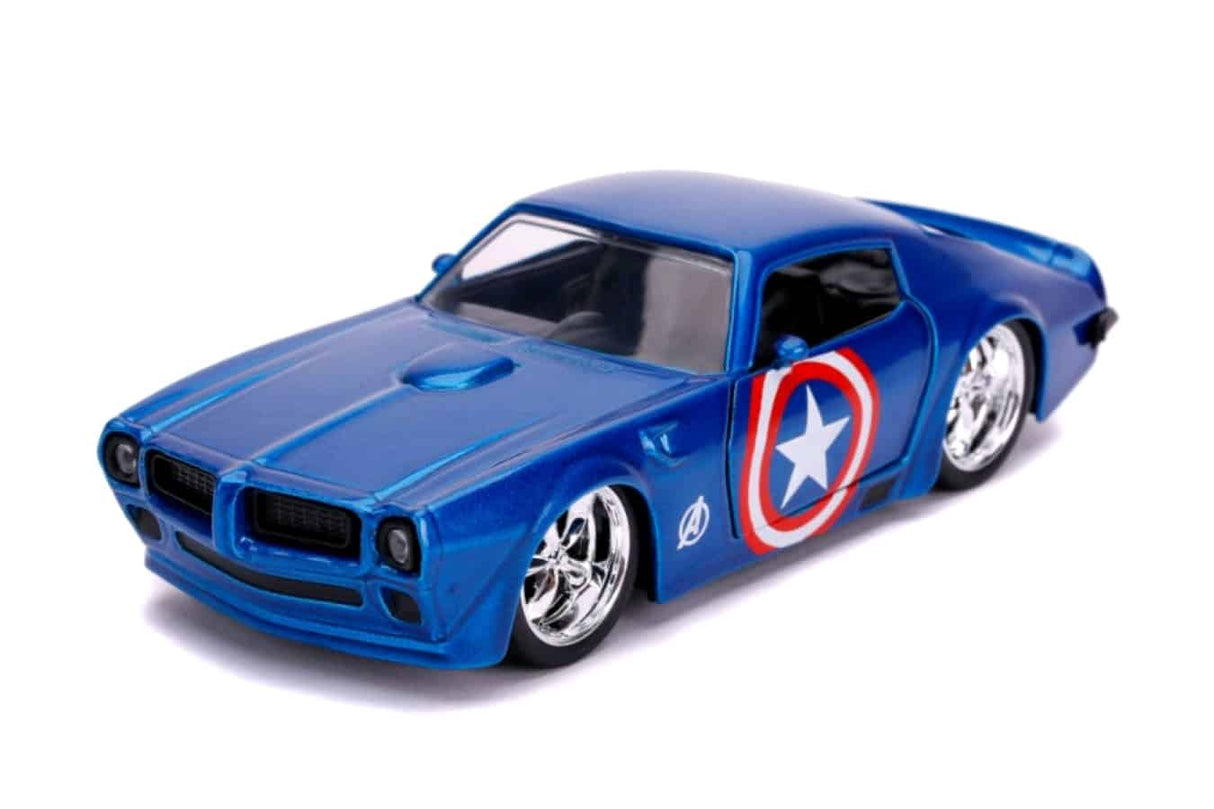 Jada - 1/32 Scale - Captain America 1972 Pontiac Firebird Hollywood Ride Diecast Model Replica
