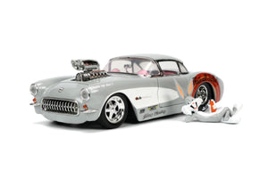 Jada Toys JAD32390 - Looney Tunes 57 Chevrolet Corvette with Bugs Bunny 1:24 Scale