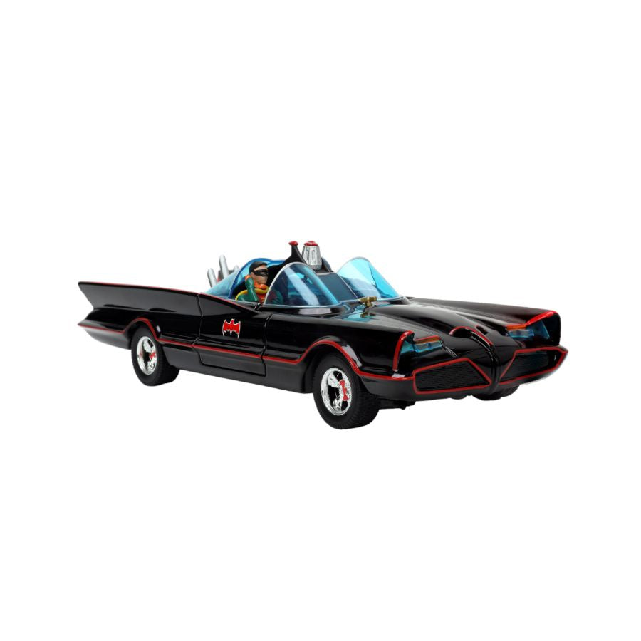 Jada Toys JAD33737 - 1/24 Scale Batman (TV) - Classic Batmobile with 4 Figures 1:24 Scale Set Diecast Model Replica