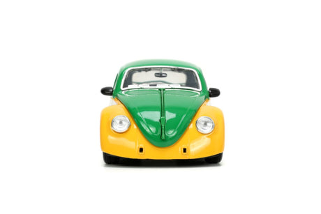 Jada Toys JAD33741 - 1/24 Scale Teenage Mutant Ninja Turtles (TV 1987) VW Beetle with Michelangelo Diecast Model Replica