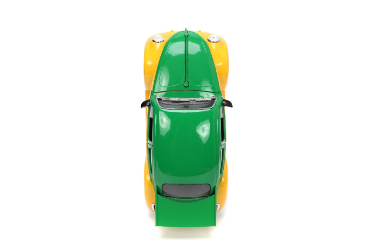 Jada Toys JAD33741 - 1/24 Scale Teenage Mutant Ninja Turtles (TV 1987) VW Beetle with Michelangelo Diecast Model Replica