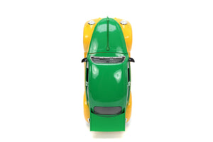 Jada Toys JAD33741 - 1/24 Scale Teenage Mutant Ninja Turtles (TV 1987) VW Beetle with Michelangelo Diecast Model Replica