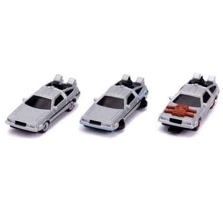 Jada Toys 31583 - Back to the Future Delorean 3-pack Nano Hollywood Rides Diecast Model Replicas