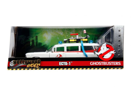 Jada JAD99731- 1:24 Scale Ghostbusters (1984) - Ecto-1 Hollywood Rides Diecast Model Replica
