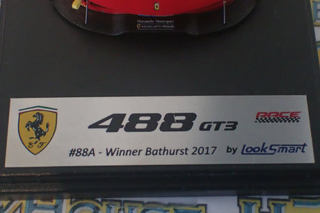 Looksmart Models LSRC24 - 1/43 Scale - Ferrari 488 GT3 #88A Bathurst 2017 Winner Scale Model Replica