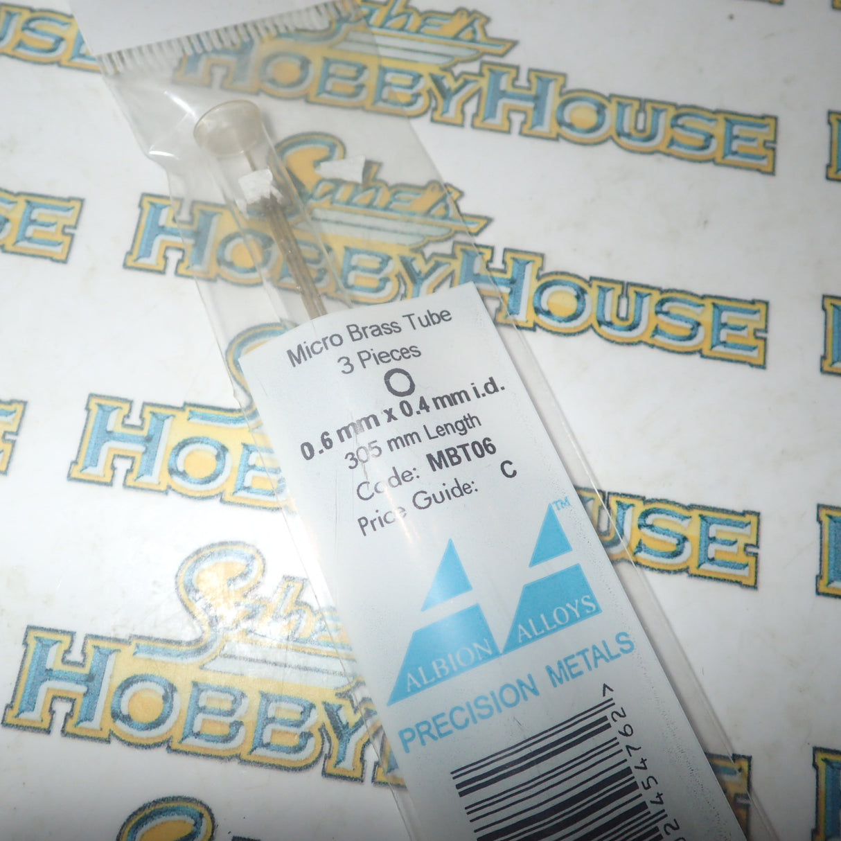 Albion Alloys MBT06 - Precision Metals Micro Brass Round Tube (0.6mm X 0.4mm) 305mm Long