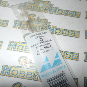 Albion Alloys MBT06 - Precision Metals Micro Brass Round Tube (0.6mm X 0.4mm) 305mm Long