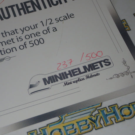 MiniHelmets MH201310 - 1:2 Scale James Courtney Special Edition Limited Edition Signed Certificate