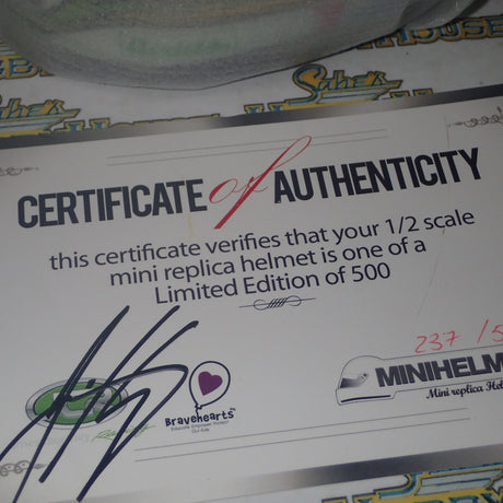 MiniHelmets MH201310 - 1:2 Scale James Courtney Special Edition Limited Edition Signed Certificate