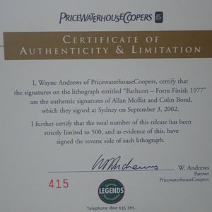 Moffat / Bond 'Bathurst' Form Finish 77' True Official Signed Lithograph (Unframed)