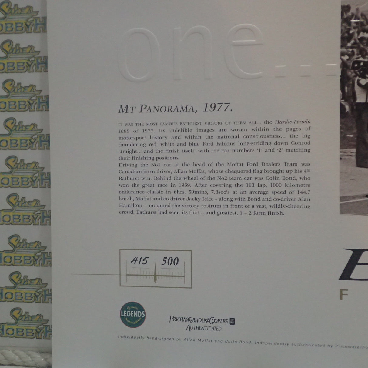 Moffat / Bond 'Bathurst' Form Finish 77' True Official Signed Lithograph (Unframed)