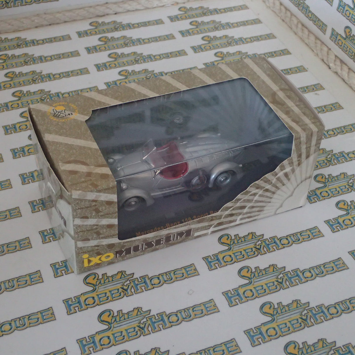 IXO Models MUS018 - IXO Museum Series 1/43 Scale - Mercedes 150 Sport Roadster 1935 Silver (with Red interior) Diecast Model Replica