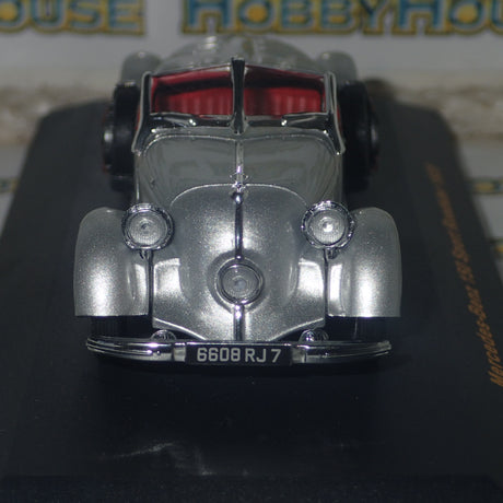 IXO Models MUS018 - IXO Museum Series 1/43 Scale - Mercedes 150 Sport Roadster 1935 Silver (with Red interior) Diecast Model Replica