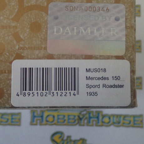 IXO Models MUS018 - IXO Museum Series 1/43 Scale - Mercedes 150 Sport Roadster 1935 Silver (with Red interior) Diecast Model Replica