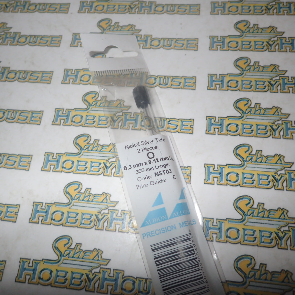 Albion Alloys NST03 - Precision Metals Nickel Silver Tube (0.3mm X 0.12mm) 305mm Long