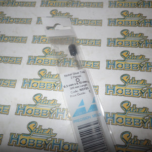 Albion Alloys NST03 - Precision Metals Nickel Silver Tube (0.3mm X 0.12mm) 305mm Long