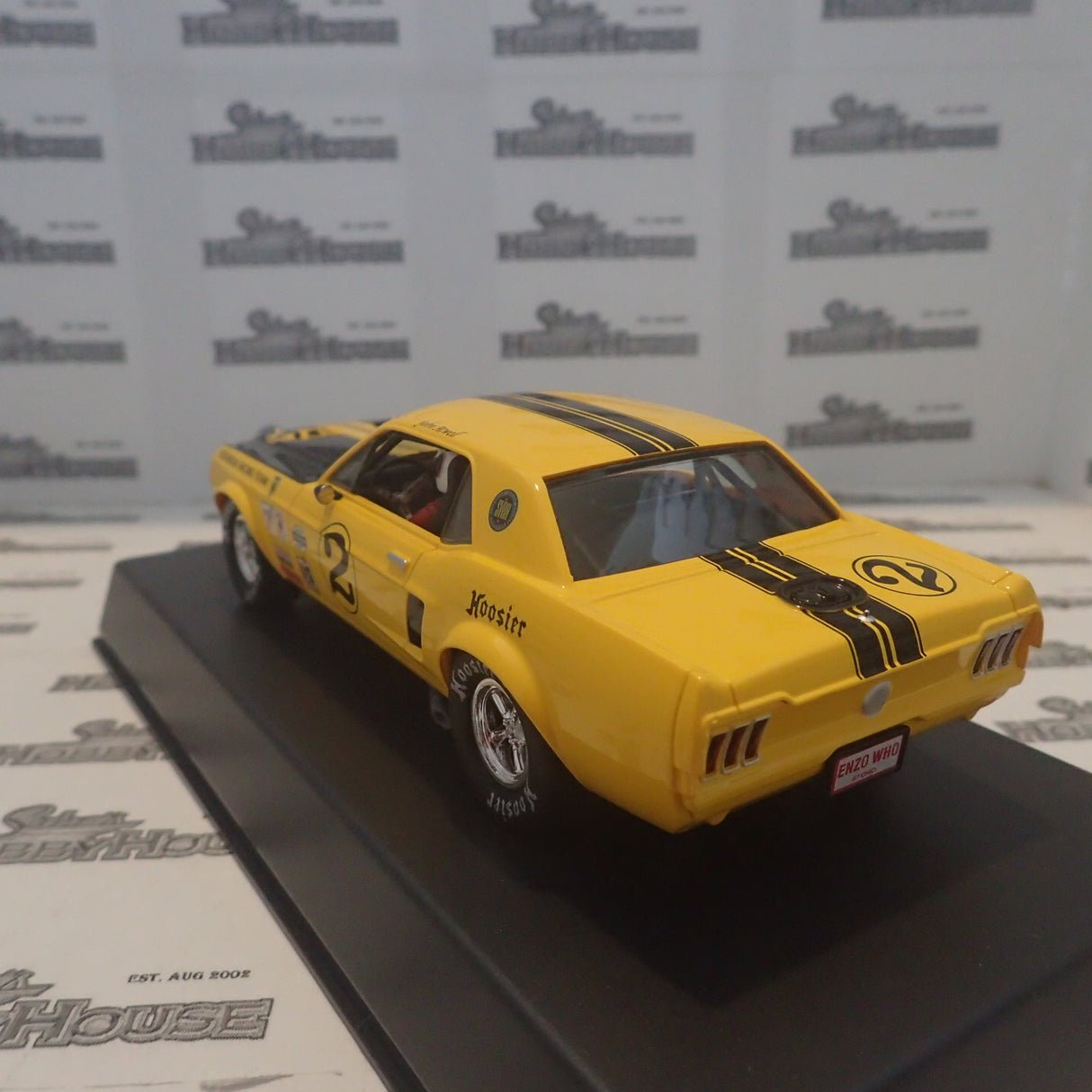 PIONEER SLOT CARS - P069 Mustang Notchback T/A yellow #2 'John Atwell'
