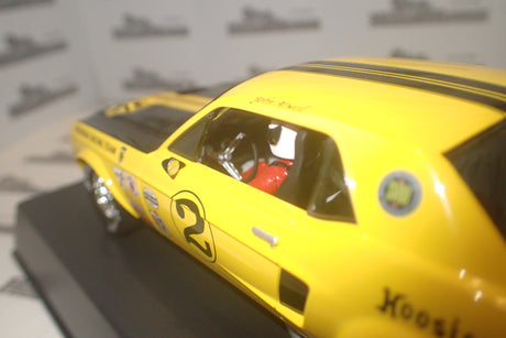 PIONEER SLOT CARS - P069 Mustang Notchback T/A yellow #2 'John Atwell'