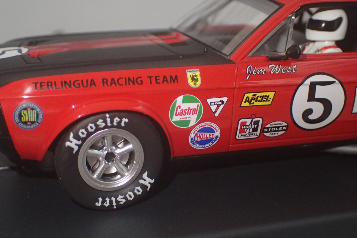 PIONEER SLOT CARS - P112 Mustang T/A red #5 'Jim West'