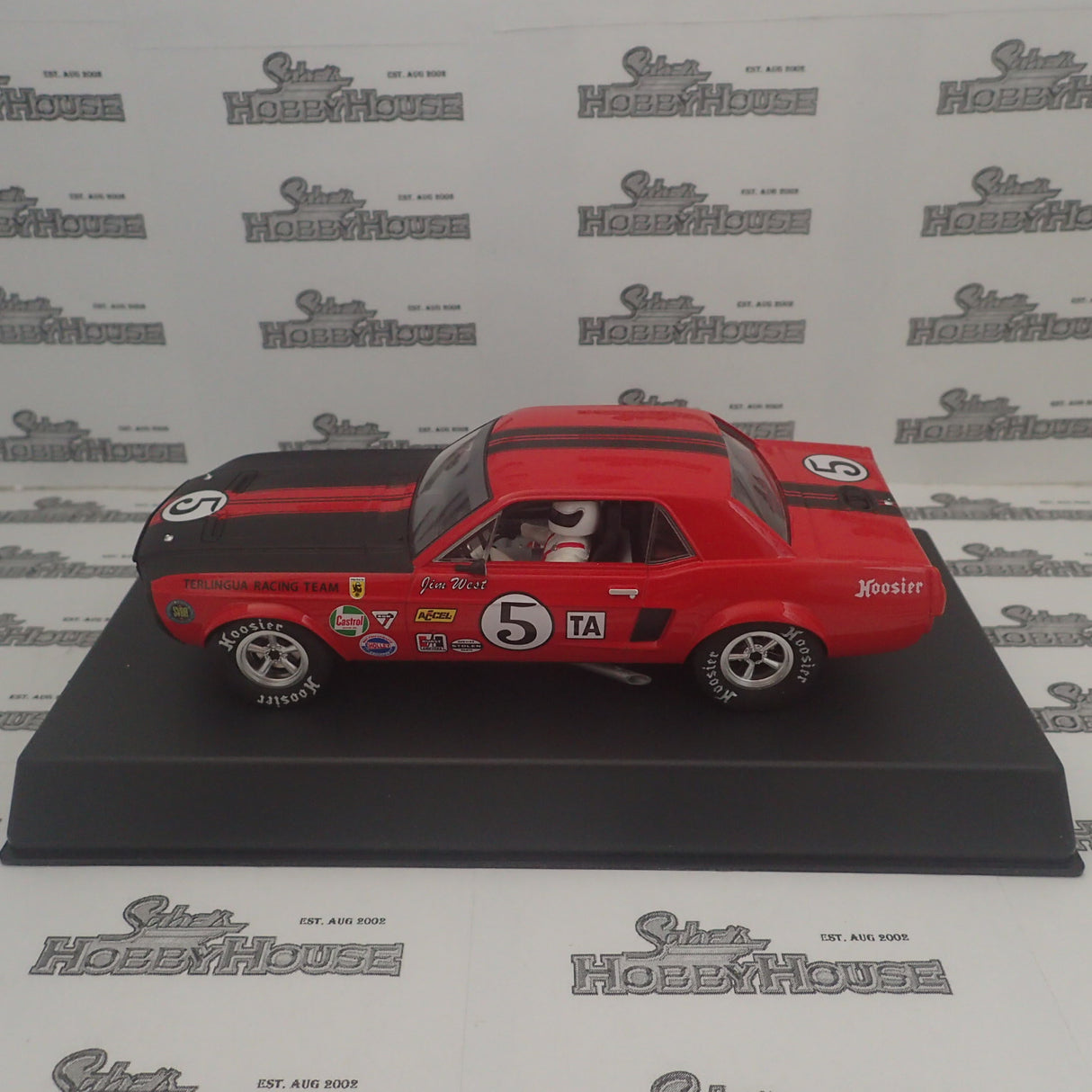 PIONEER SLOT CARS - P112 Mustang T/A red #5 'Jim West'
