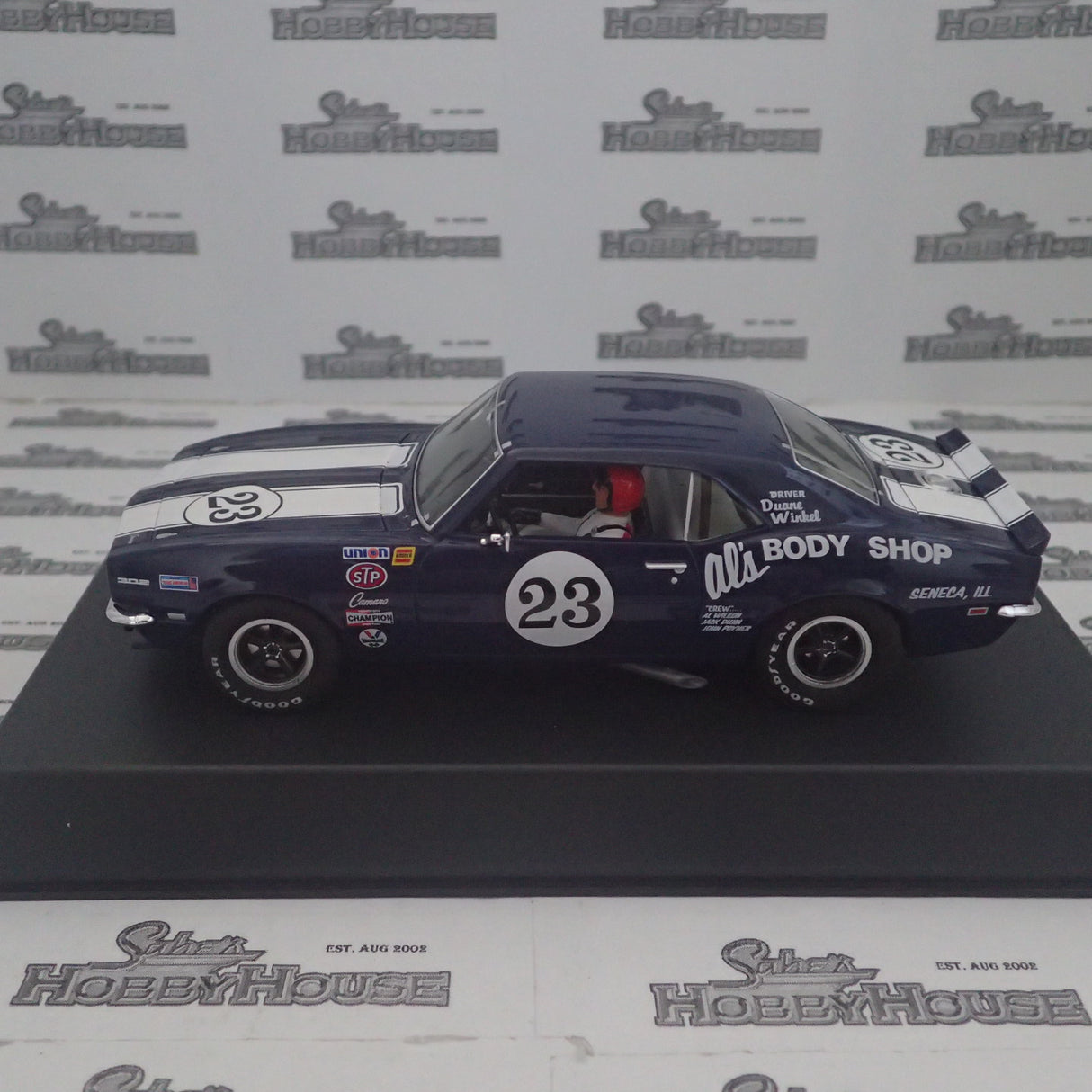 PIONEER SLOT CARS - P128 CHEVY CAMARO T/A blue #23 'Duane Winkel'