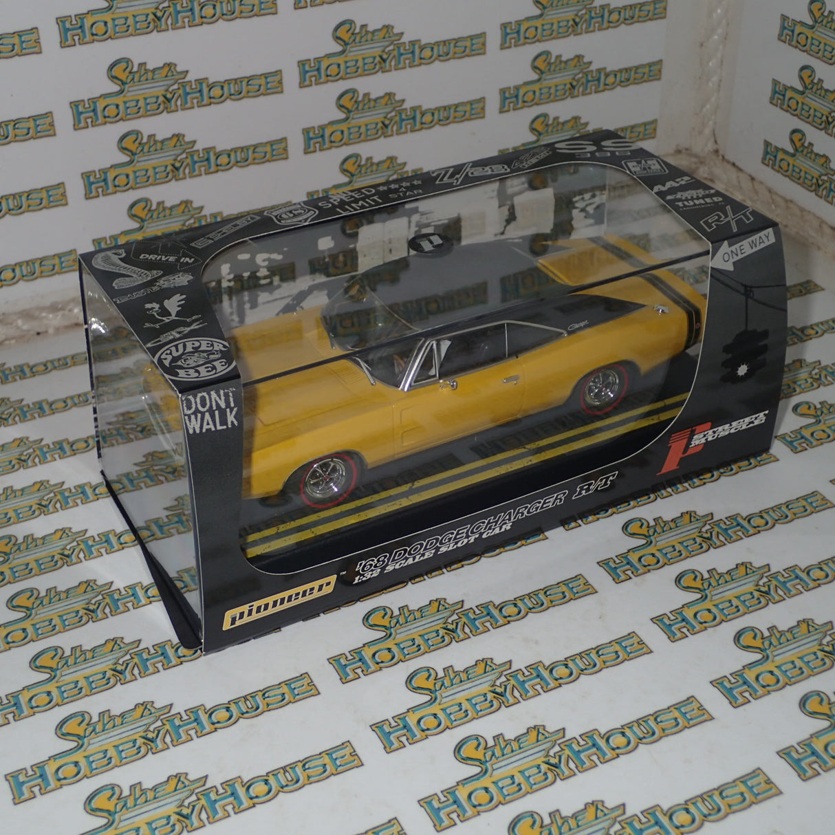 PIONEER SLOT CARS P160 - 1968 DODGE CHARGER HEMI 426, YELLOW