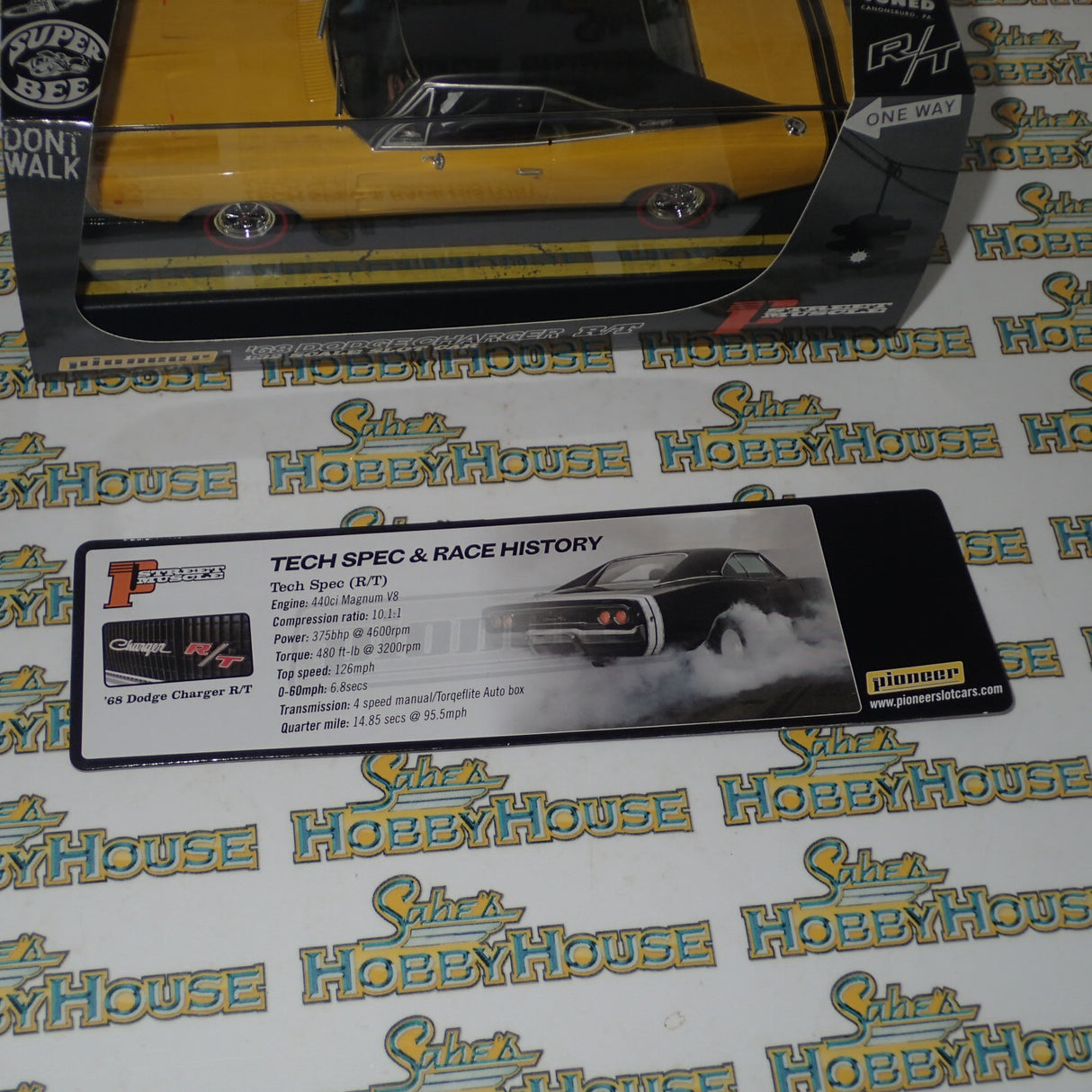 PIONEER SLOT CARS P160 - 1968 DODGE CHARGER HEMI 426, YELLOW