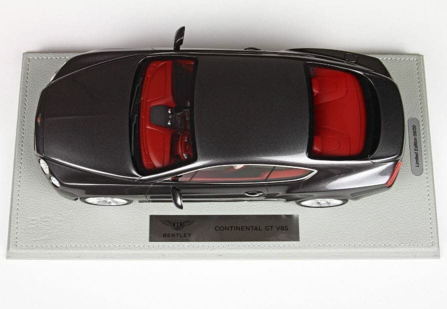 BBR MODELS - 1/18 Scale - P1886CV Bentley Continental GT V8 S Dark Grey Satin Diecast Scale Model Replica