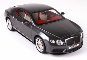 BBR MODELS - 1/18 Scale - P1886CV Bentley Continental GT V8 S Dark Grey Satin Diecast Scale Model Replica