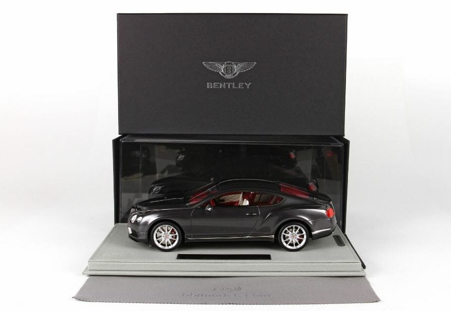 BBR MODELS - 1/18 Scale - P1886CV Bentley Continental GT V8 S Dark Grey Satin Diecast Scale Model Replica