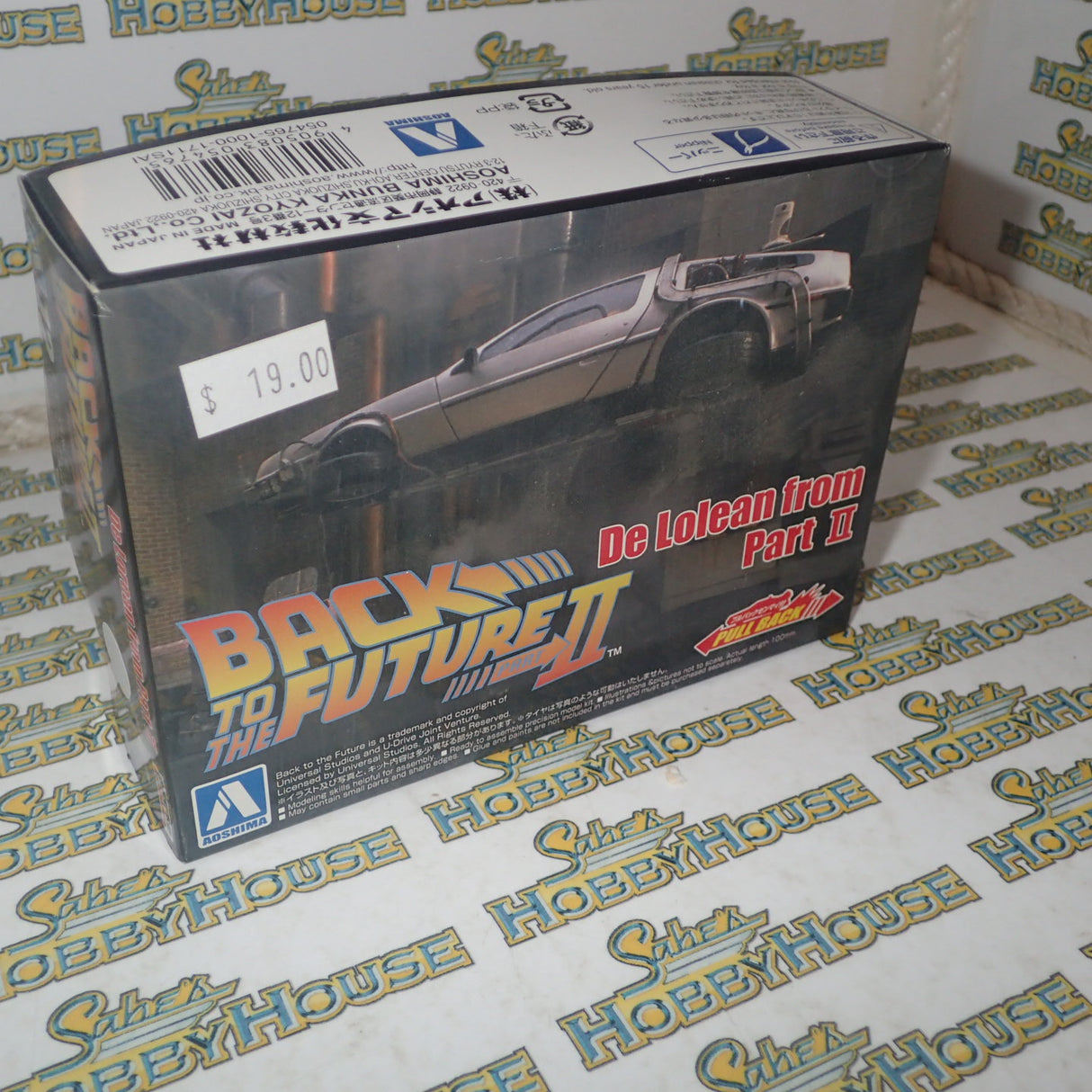 Aoshima 4905083-054765 - 1/43 Scale Back to the Future II Pullback De Lorean Plastic Model Kit