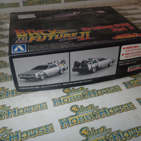 Aoshima 4905083-054765 - 1/43 Scale Back to the Future II Pullback De Lorean Plastic Model Kit