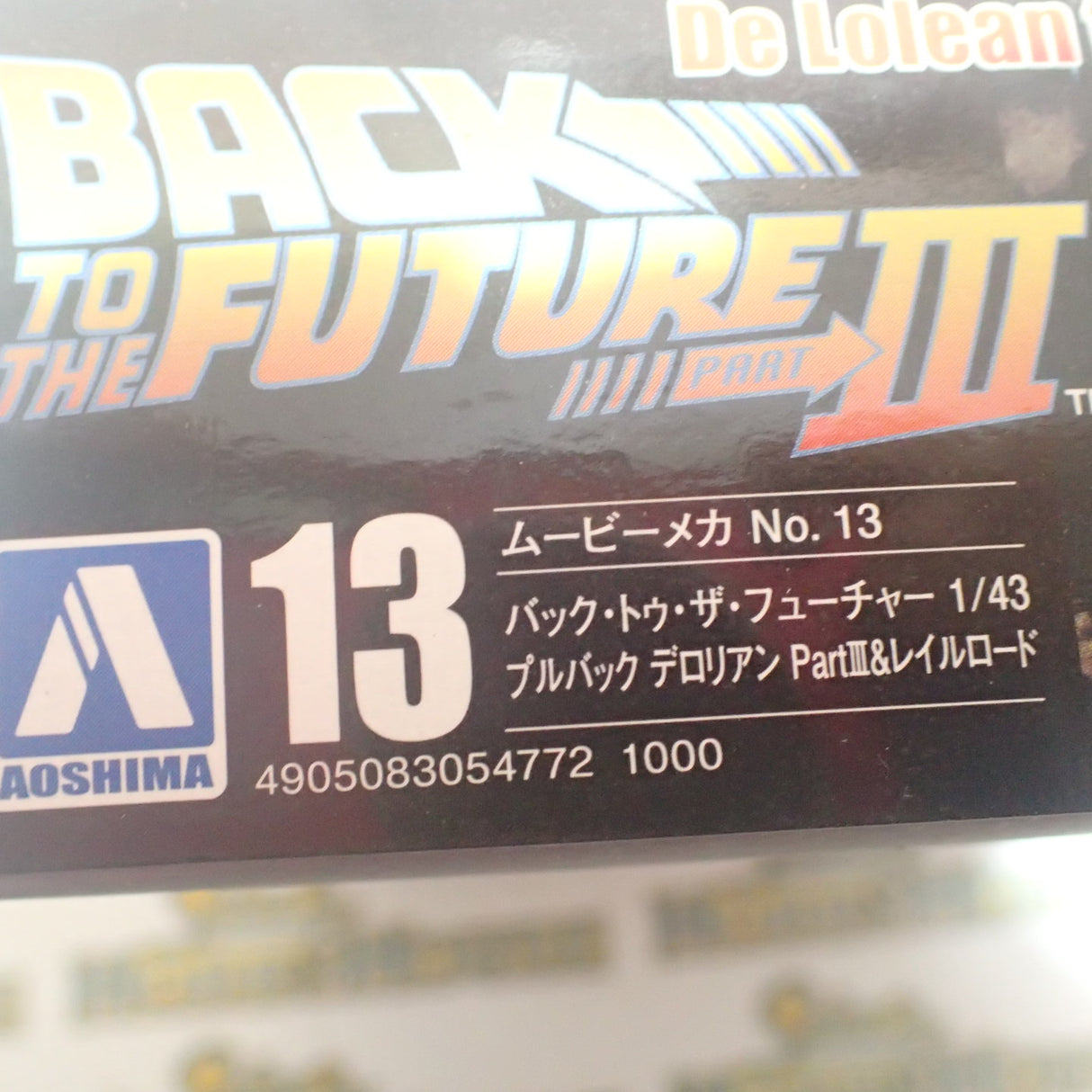 Aoshima 4905083-054772 - 1/43 Scale Back to the Future III Pullback De Lorean Plastic Model Kit