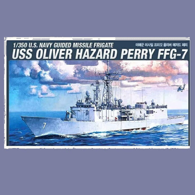 Academy - 1/350 Scale - USS Oliver Hazard Perry FFG-7 U.S. Navy Guided Missile Frigate Plastic Model Kit With Australian Decals