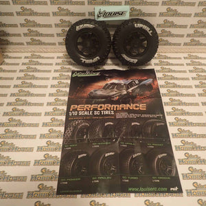 Louise L-T3223SBM 2.2/3.0" Short Course -Uphill Tyres on Black Spoke Rims - Glued Wheels 2Pcs