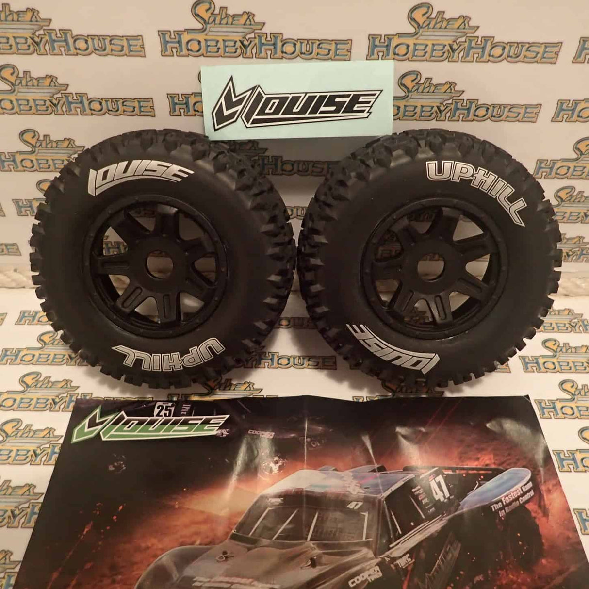 Louise L-T3223SBM 2.2/3.0" Short Course -Uphill Tyres on Black Spoke Rims - Glued Wheels 2Pcs