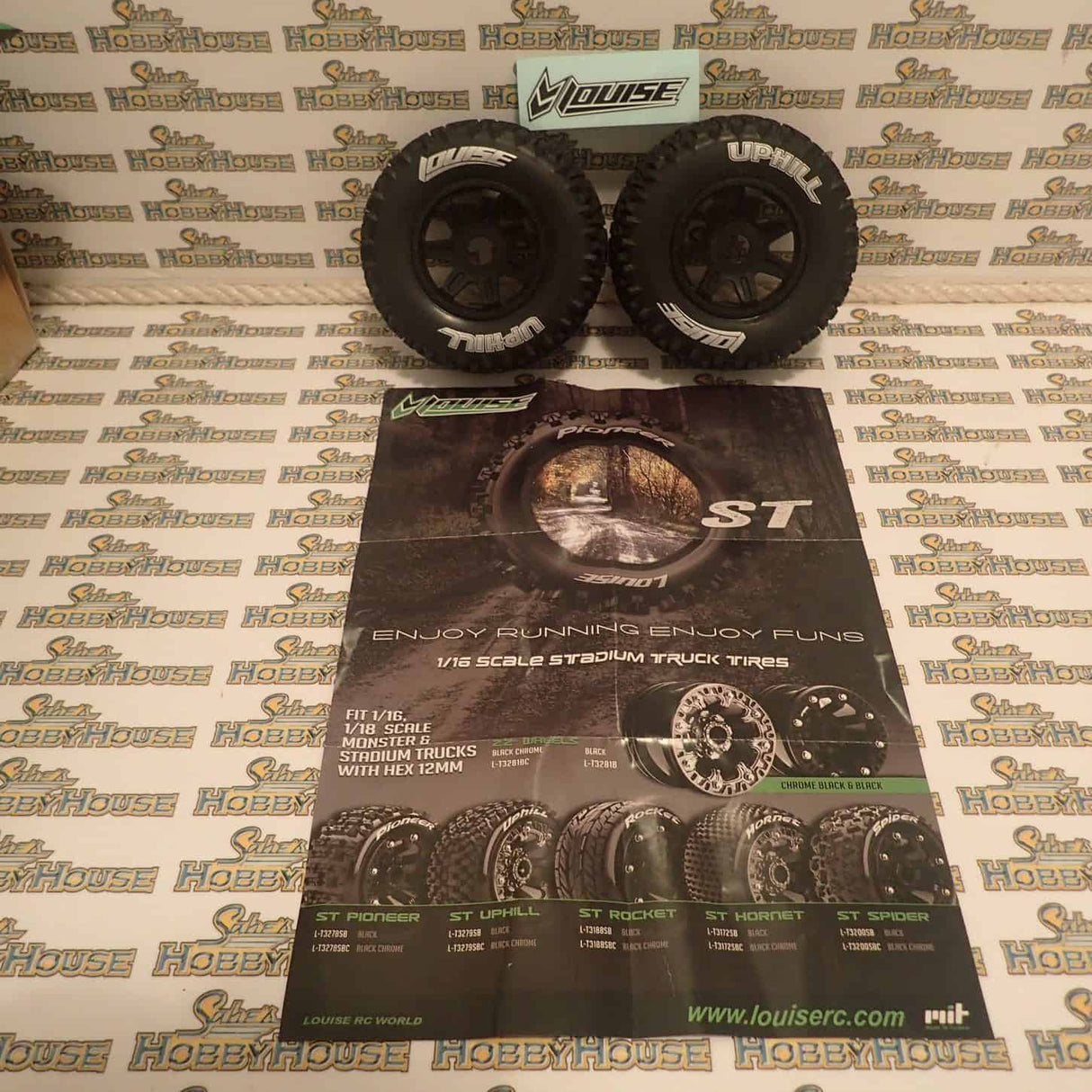 Louise L-T3223SBM 2.2/3.0" Short Course -Uphill Tyres on Black Spoke Rims - Glued Wheels 2Pcs